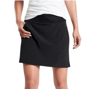 Athleta Soho Skort Skirt Mesh Shorts Pockets Mid Rise Black Size 6